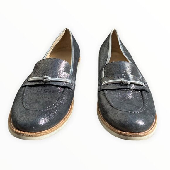 Alfani Silver Loafers Slip On Flats Size 11 Narrow Almond Toe Shoes Oxford Shoes - Picture 4 of 10